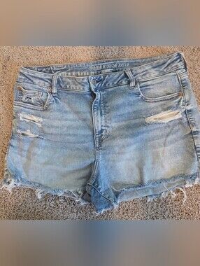 American Eagle Light Wash Distressed Denim Shorts
